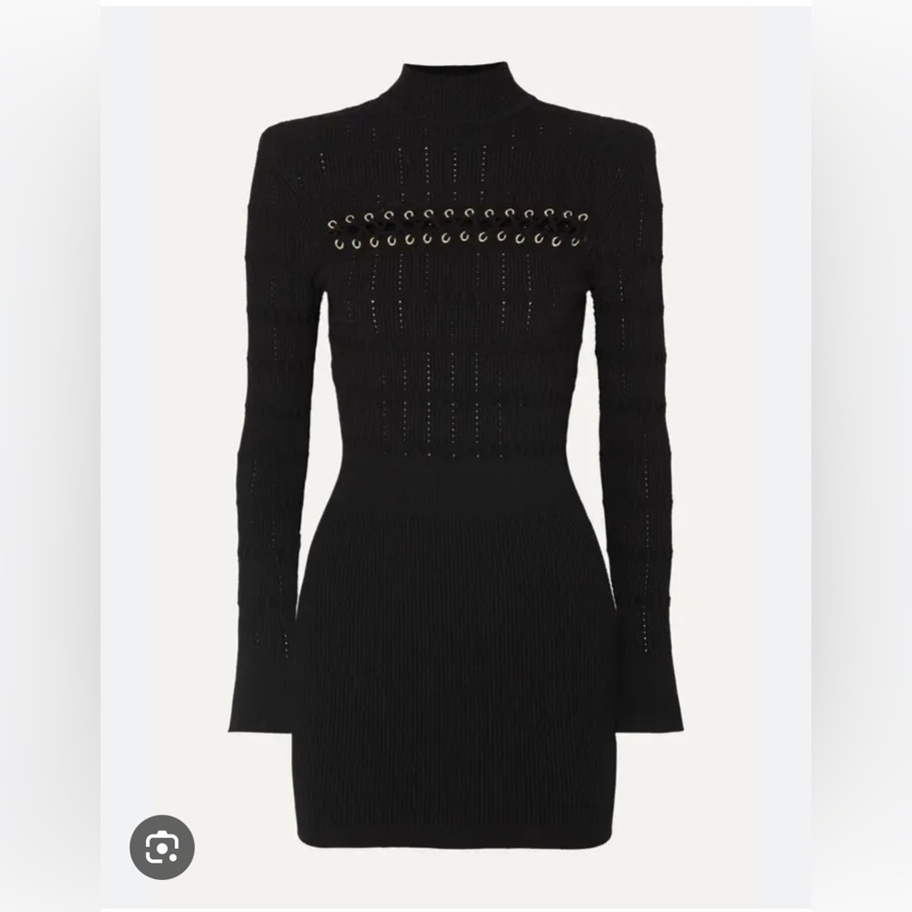 BALMAIN Knit Mini Dress Black